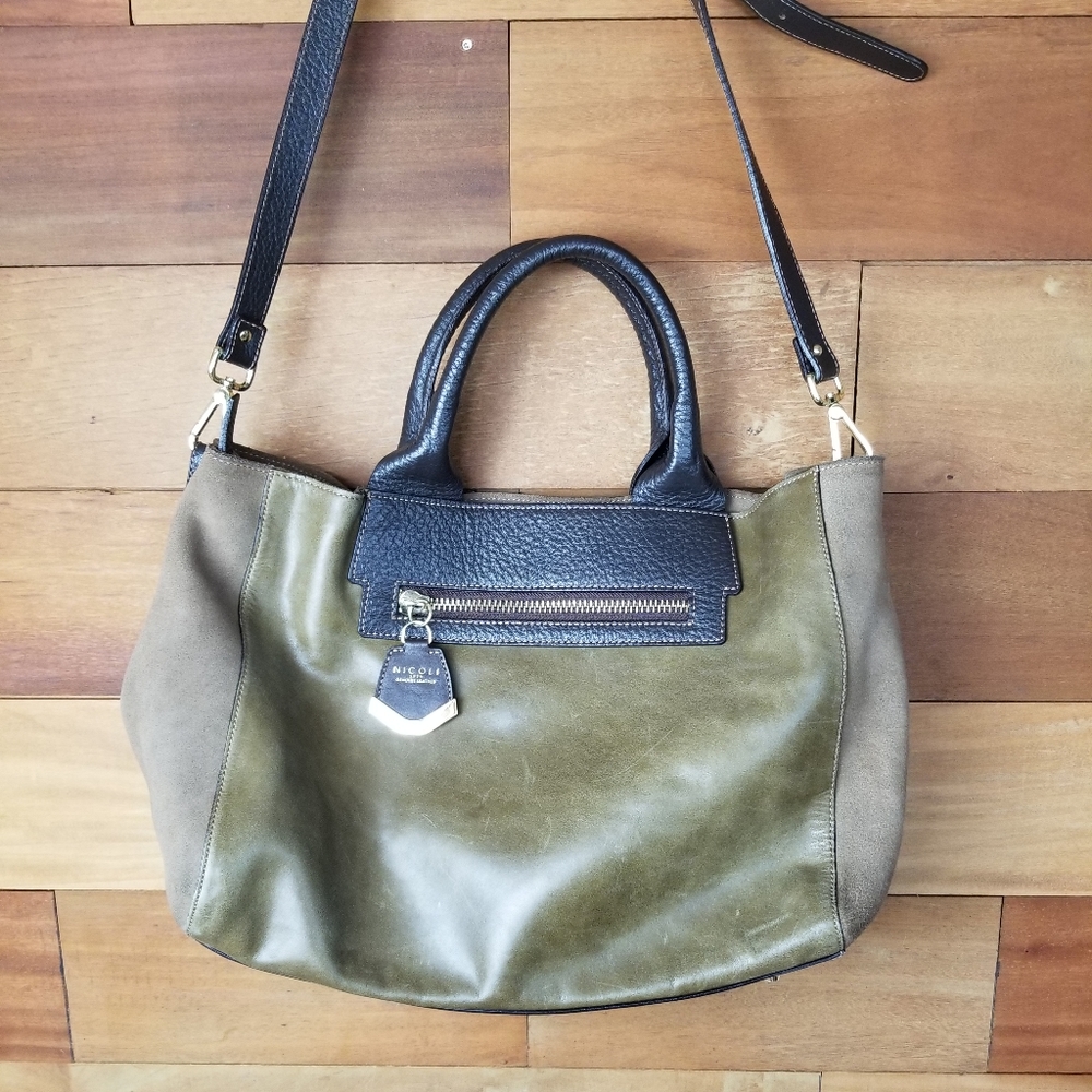 Nicoli leather convertible crossbody bag